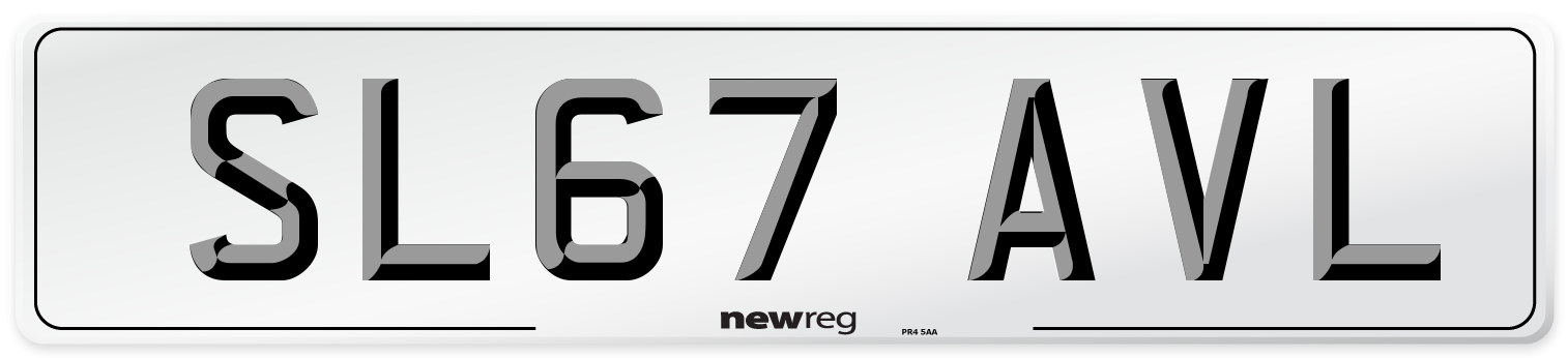 SL67 AVL Number Plate from New Reg